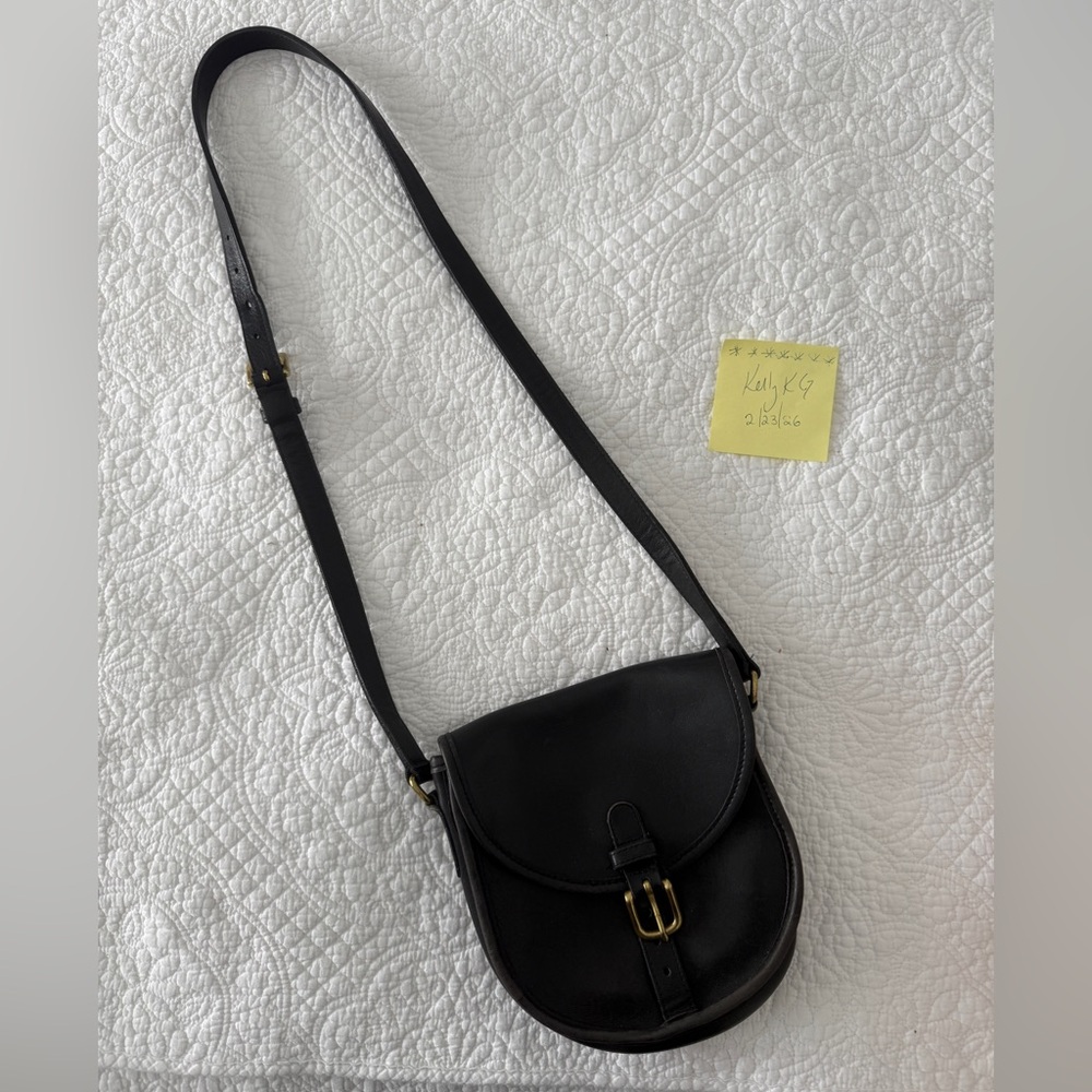 Vintage Coach Black Leather Crossbody Bag